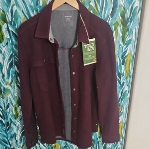 Toad&Co Men's Deep Burgundy Wool Shirt Jacket NWT - Size L